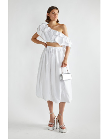 GLAMOROUS Φούστα λευκή ballon KA7292 GLAMOROUS Φούστα λευκή ballon KA7292