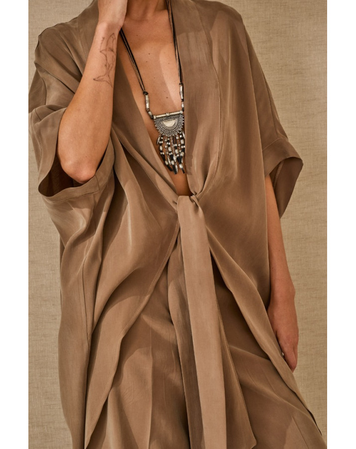 SOUVENIR ΤΟΥΝΙΚ ΜΑΚΡΥΑ ΜΕ ΚΟΝΤΟ ΜΑΝΙΚΙ ΚΑΙ ΔΕΣΙΜΟ ΜΠΡΟΣΤΑ W39S0243-SS26