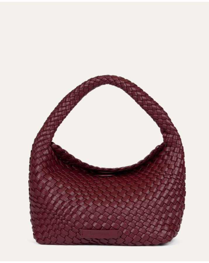 SURKANA τσάντα μπορντώ πλεκτή δερματίνη BRAI412