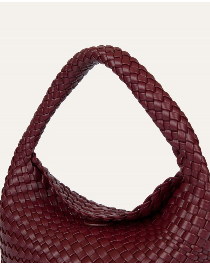 SURKANA τσάντα μπορντώ πλεκτή δερματίνη BRAI412