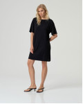 SURKANA Μαύρο φόρεμα με κοντό μανίκι και φαρδιά γραμμή BASY711