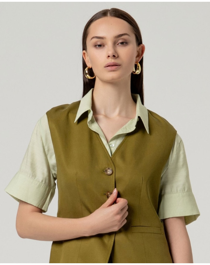 SURKANA Λαδί γιλέκο HITE323