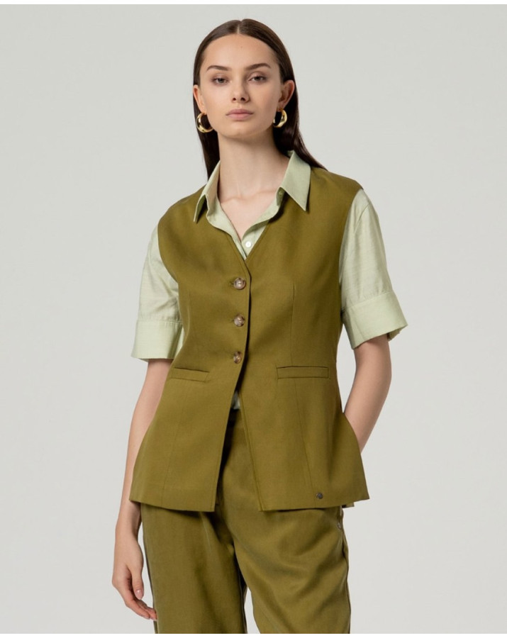 SURKANA Λαδί γιλέκο HITE323