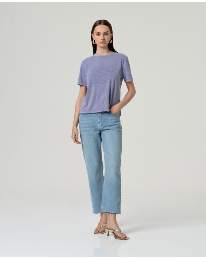 SURKANA Μωβ μπλούζα με κοντό μανίκι POSI012