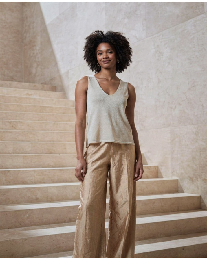 SURKANA Μπεζ παντελόνι με φαρδιά μπατζάκια SONY524