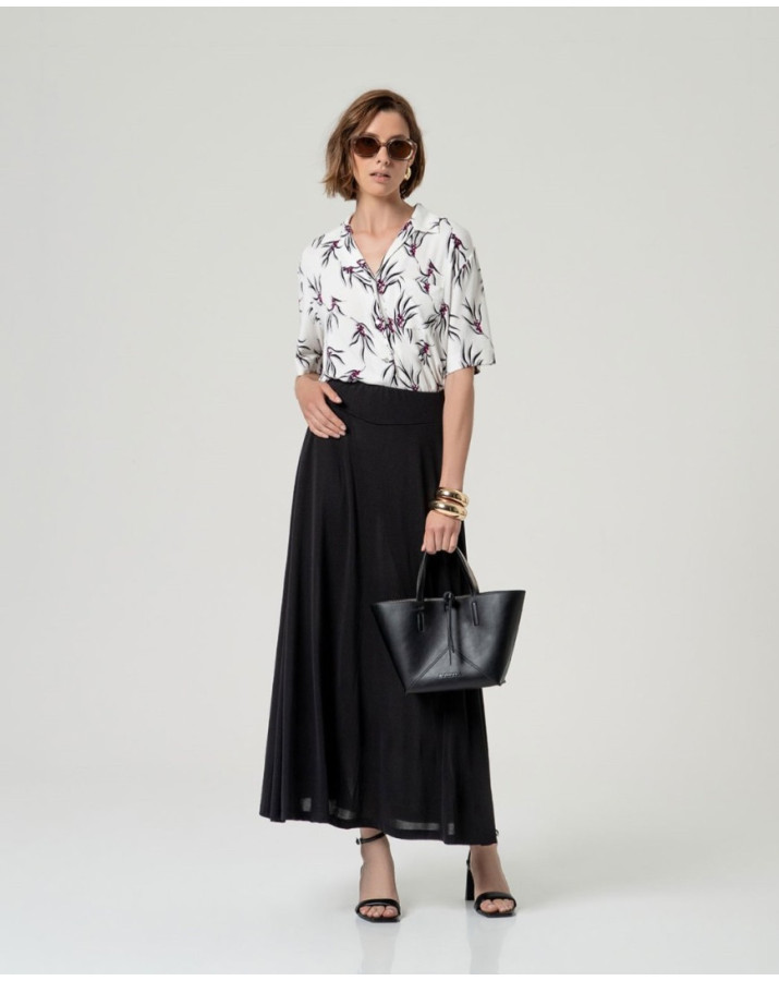 SURKANA Μαύρη μάξι φούστα BAMO617