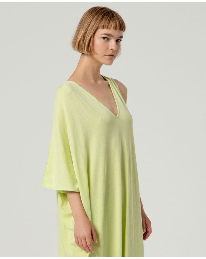 SURKANA Μακρύ φόρεμα με ασύμμετρο σχέδιο και V λαιμόκοψη NARA712