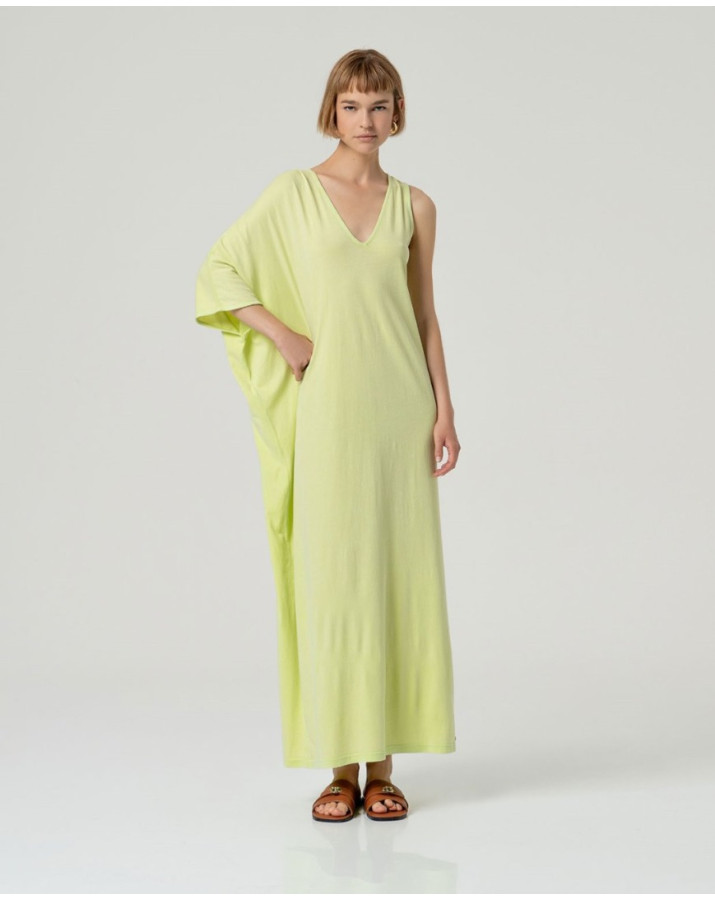 SURKANA Μακρύ φόρεμα με ασύμμετρο σχέδιο και V λαιμόκοψη NARA712