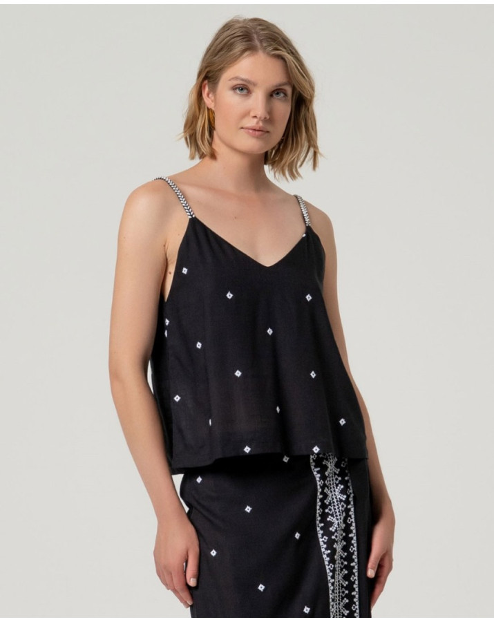 SURKANA Τοπ με τιράντες, V ντεκολτέ και ίσιο κόψιμο. UTEM023