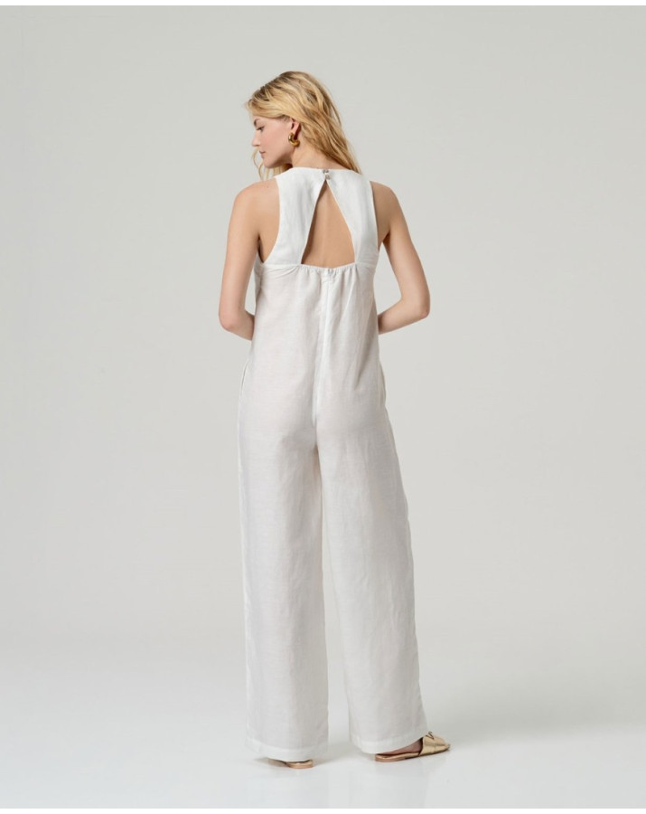 SURKANA Μαύρη ολόσωμη φόρμα με τιράντες και V λαιμόκοψη. NAPE827