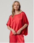 SURKANA Κοραλί μπλούζα με στρογγυλή λαιμόκοψη HIEN122
