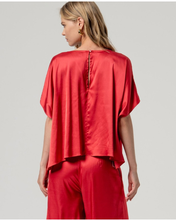 SURKANA Κοραλί μπλούζα με στρογγυλή λαιμόκοψη HIEN122