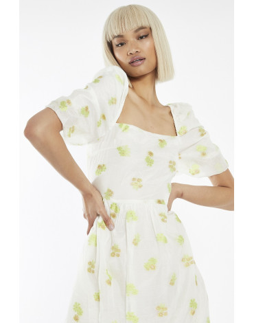 CLAMOROUS GC0736  Floral Lime Gold Φόρεμα  CLAMOROUS GC0736  Floral Lime Gold Φόρεμα