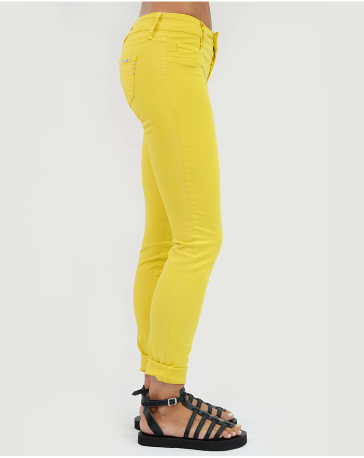 Jean παντελόνι Met Jessika βαμβακερό κίτρινο