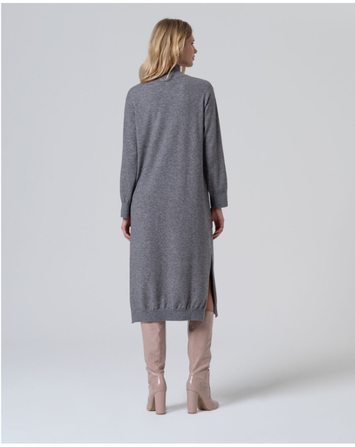 SURKANA MIDI ΓΚΡΙ ΦΟΡΕΜΑ ΜΕ ΣΚΙΣΙΜΟ ΣΤΟ ΠΛΑΙ