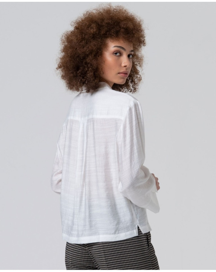 SURKANA ΛΕΥΚΟ OVERSIZED ΠΟΥΚΑΜΙΣΟ ΜΕ ΜΑΝΙΚΙΑ ΚΑΜΠΑΝΑ LIVO124