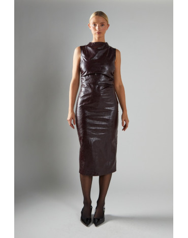 GLAMOROUS ΜΑΚΡΥ ΣΤΕΝΟ ΚΑΓΕ-ΜΠΟΡΝΤΟ ΒΙΝΙΛ ΦΟΡΕΜΑ ΜΕ ΝΤΡΑΠΑΡΙΣΜΑΤΑ ΚΑΙ ΚΛΕΙΣΤΟ ΛΑΙΜΟ AN5384 GLAMOROUS ΜΑΚΡΥ ΣΤΕΝΟ ΚΑΓΕ-ΜΠΟΡΝΤΟ ΒΙΝΙΛ ΦΟΡΕΜΑ ΜΕ ΝΤΡΑΠΑΡΙΣΜΑΤΑ ΚΑΙ ΚΛΕΙΣΤΟ ΛΑΙΜΟ AN5384