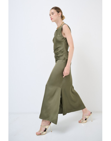 KIKISIX Φόρεμα λαδί μακρύ ksab8304 KIKISIX Φόρεμα λαδί μακρύ ksab8304