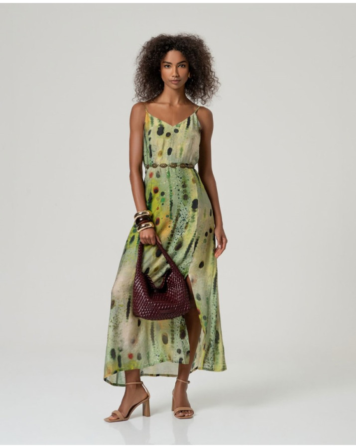 SURKANA Πράσινο φόρεμα με V λαιμόκοψη MIZY721