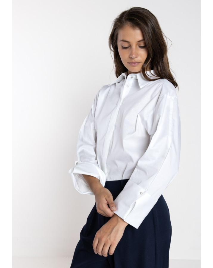 LOKITA Πουκάμισο λευκό βαμβακερό LOK17