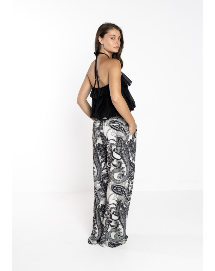 LOKITA Μπλούζα εξώπλατη με βολάν και μπουντουνίερα μπροστά LOK2665