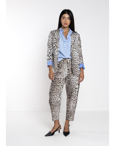 LOKITA Παντελονί λεόπαρ με λάστιχο στην μέση LOK83096