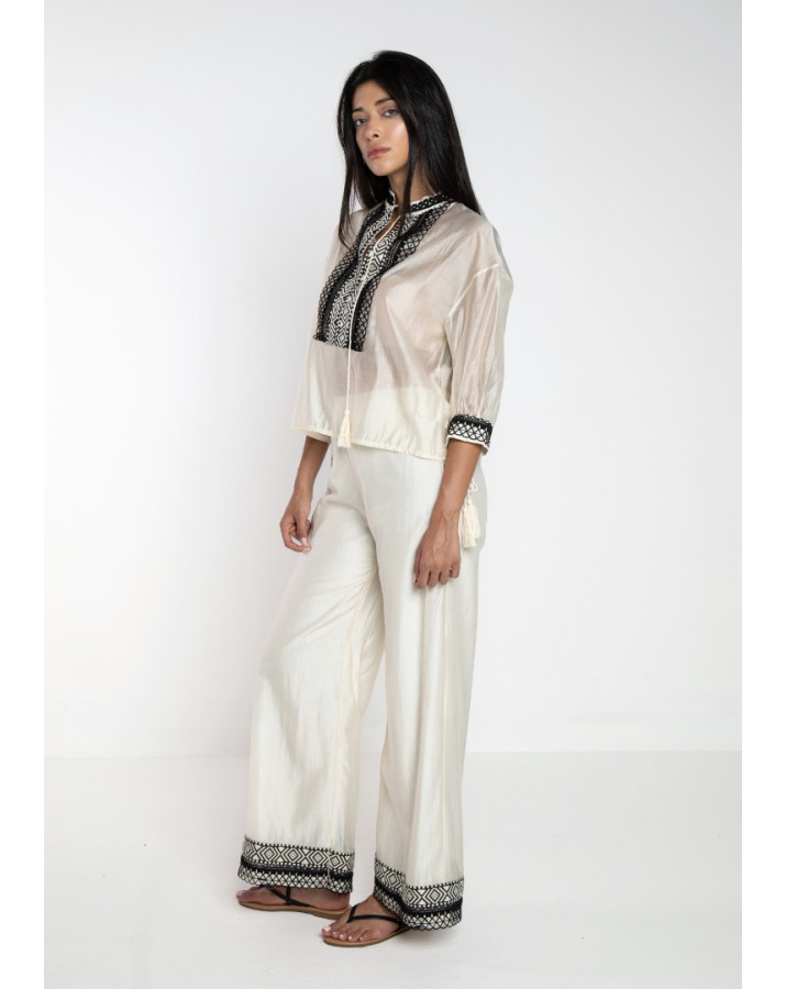 LOKITA ΠΑΝΤΕΛΟΝΑ ΕΚΡΟΥ  ΜΕΤΑΞΩΤΗ ΜΕ ΚΕΝΤΗΜΑ ΣΤΟ ΤΕΛΕΙΩΜΑ LOK0096/1265/MLSSPR