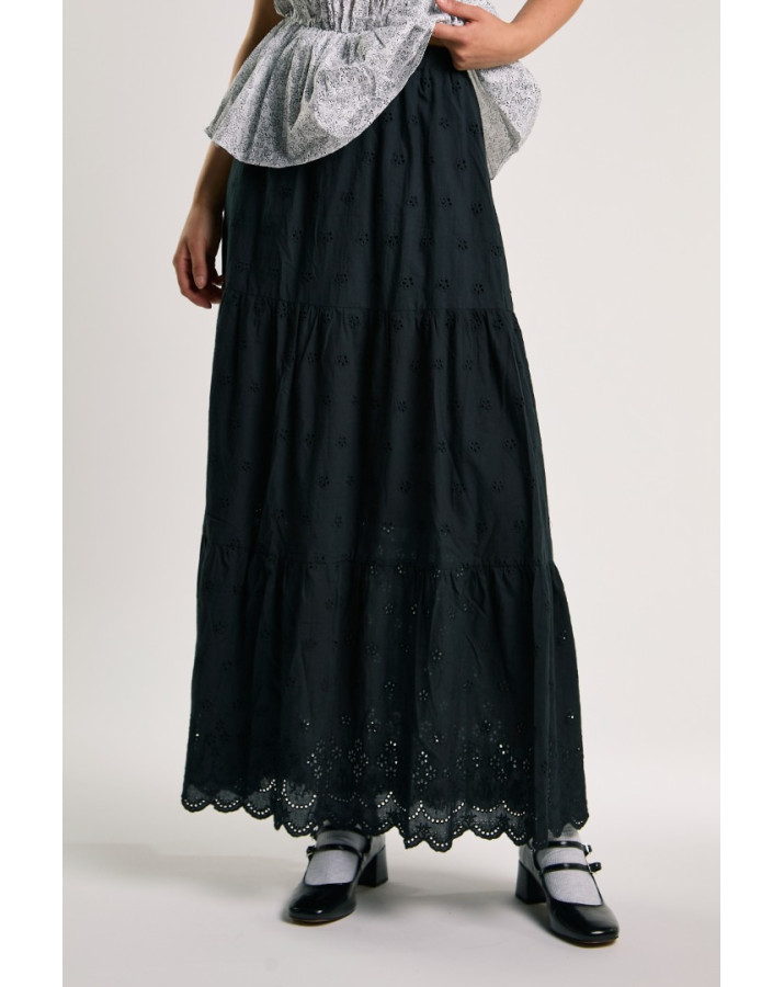 GLAMOROUS ΜΑΥΡΗ ΜΑΚΡΙΑ ΦΟΥΣΤΑ ΜΕ ΚΕΝΤΙΜΕΝΑ ΣΧΕΔΙΑ AN5698