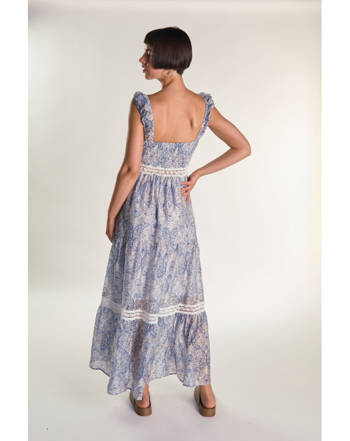 GLAMOROUS ΜΑΚΡΥ ΜΠΛΕ ΕΜΠΡΙΜΕ ΦΟΡΕΜΑ AN5714