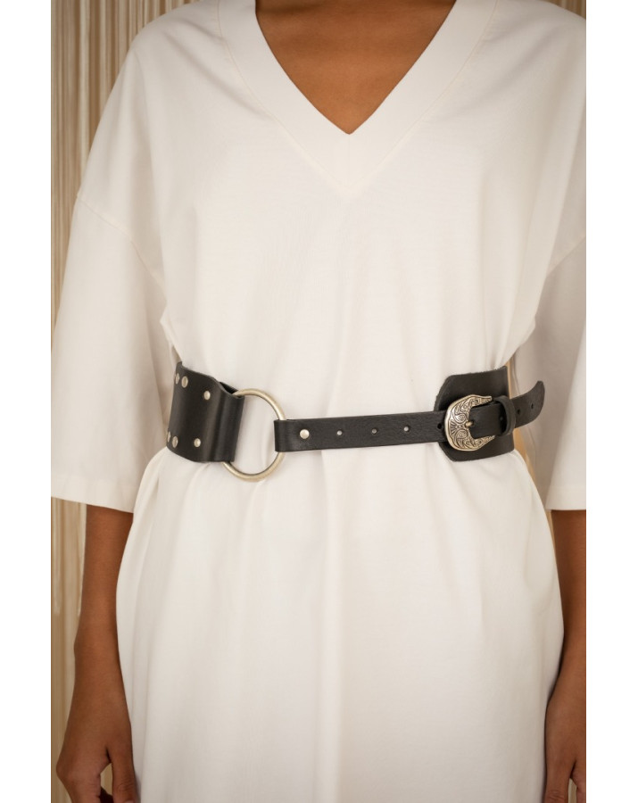 PHILIA LOFT Ζώνη με ασημή αγκράφα