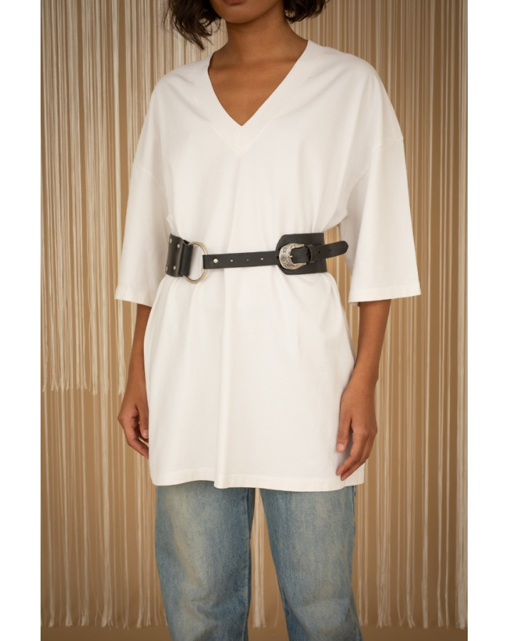 PHILIA LOFT Ζώνη με ασημή αγκράφα