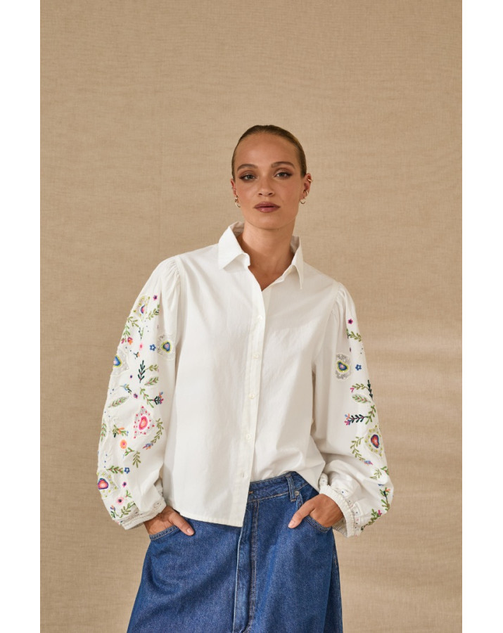 SOUVENIR ΠΟΥΚΑΜΙΣΟ ΜΕ ΚΕΝΤΙΜΕΝΑ ΛΟΥΛΟΥΔΙΑ ΣΤΑ ΜΑΝΙΚΙΑ P39C0010