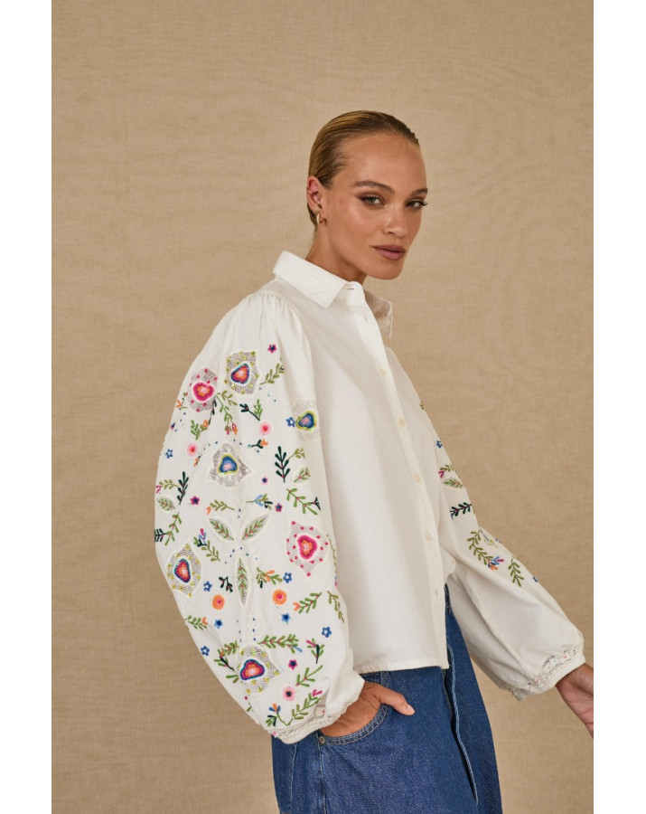 SOUVENIR ΠΟΥΚΑΜΙΣΟ ΜΕ ΚΕΝΤΙΜΕΝΑ ΛΟΥΛΟΥΔΙΑ ΣΤΑ ΜΑΝΙΚΙΑ P39C0010