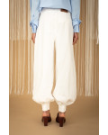 PHILIA LOFT Άσπρο παντελόνι με λάστιχο στο τελείωμα E0215