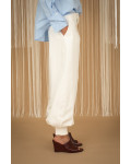 PHILIA LOFT Άσπρο παντελόνι με λάστιχο στο τελείωμα E0215
