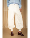 PHILIA LOFT Άσπρο παντελόνι με λάστιχο στο τελείωμα E0215