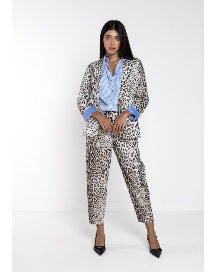 LOKITA Παντελονί λεόπαρ με λάστιχο στην μέση LOK83096
