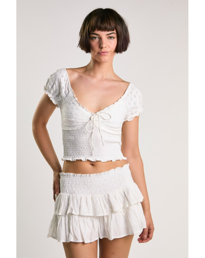 GLAMOROUS ΑΣΠΡΟ ΤΟΠ ΚΙΠΟΥΡ KA7570