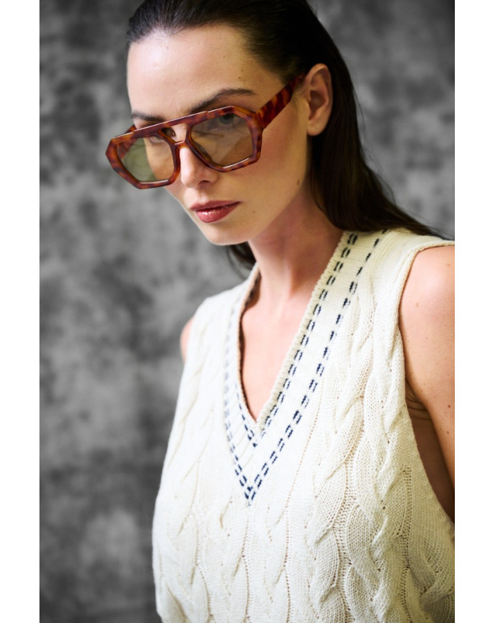 KIKISIX ΓΙΛΕΚΟ ΜΕ ΠΛΕΞΗ ΠΛΕΞΟΥΔΑ ΚΑΙ V ΛΑΙΜΟΚΟΨΗ  KXGL1895BLU