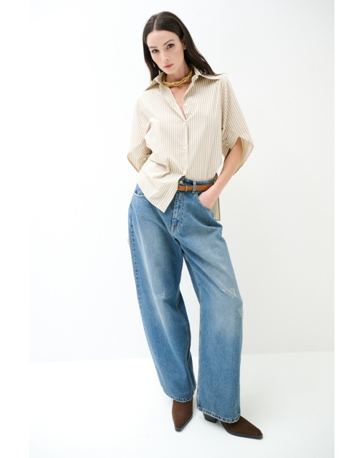 KIKISIX ΜΠΛΕ ΤΖΙΝ ΜΕ ΦΑΡΔΙΑ ΓΡΑΜΜΗ KXPA1910BLU