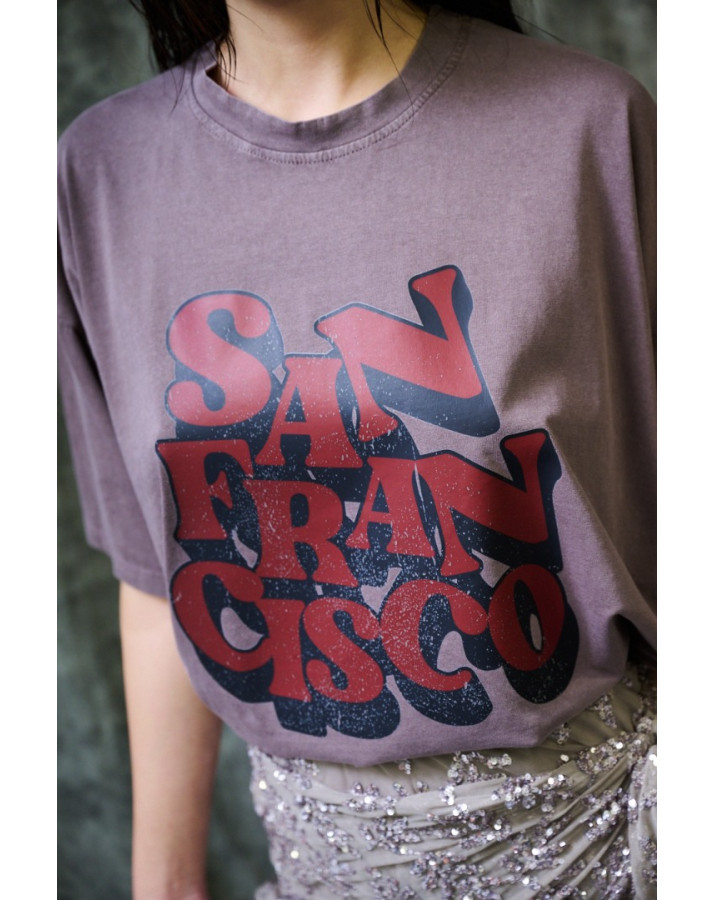 KIKISIX ΚΟΝΤΟΜΑΝΙΚΗ ΜΠΛΟΥΖΑ ΜΕ ΣΤΑΜΠΑ "SAN FRANCISCO" KXTS2120GRY