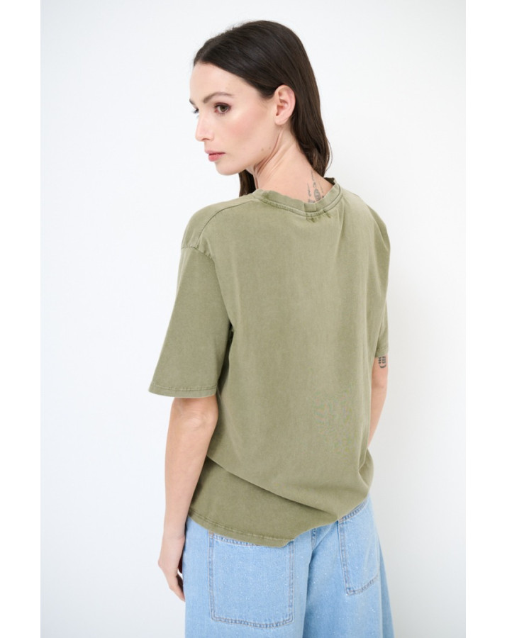 KIKISIX ΚΟΝΤΟΜΑΝΙΚΗ ΜΟΝΟΧΡΩΜΗ ΜΠΛΟΥΖΑ KXTS2154VER