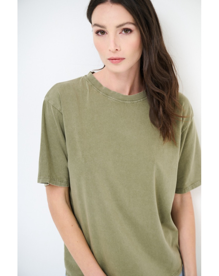 KIKISIX ΚΟΝΤΟΜΑΝΙΚΗ ΜΟΝΟΧΡΩΜΗ ΜΠΛΟΥΖΑ KXTS2154VER