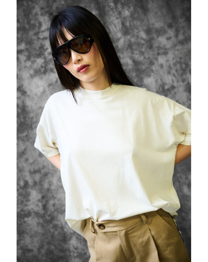 KIKISIX ΚΟΝΤΟΜΑΝΙΚΗ ΜΟΝΟΧΡΩΜΗ ΜΠΛΟΥΖΑ KXTS2155BCO