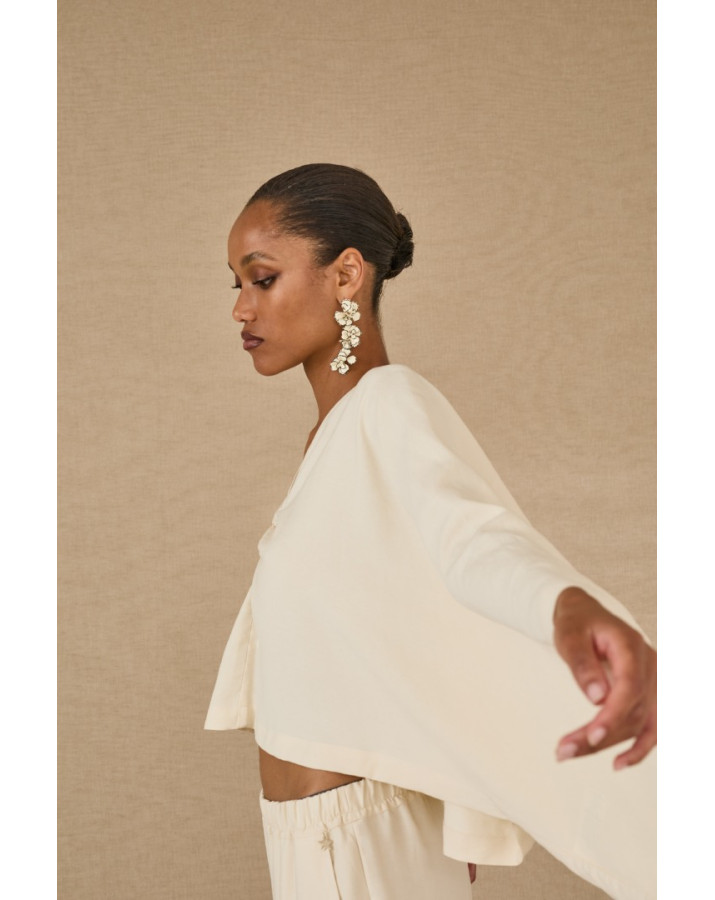 SOUVENIR ΜΠΛΟΥΖΑ ME ΦΑΡΔΥΑ ΜΑΝΙΚΙΑ ΚΑΙ ΣΤΡΙΦΩΜΑ ΜΠΡΟΣΤΑ ΣΤΗ V ΛΑΙΜΟΚΟΨΗ S39M0305