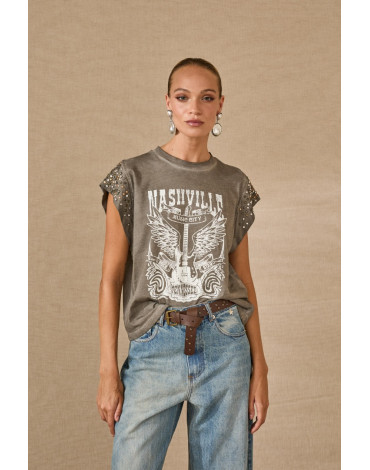 SOUVENIR ΚΟΝΤΟΜΑΝΙΚΗ ΜΠΛΟΥΖΑ ΜΕ ΣΤΜΠΑ ΚΑΙ ΤΡΟΥΞ ΣΤΑ ΜΑΝΙΚΙΑ S39M0342