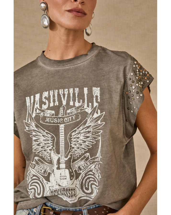 SOUVENIR ΚΟΝΤΟΜΑΝΙΚΗ ΜΠΛΟΥΖΑ ΜΕ ΣΤΜΠΑ ΚΑΙ ΤΡΟΥΞ ΣΤΑ ΜΑΝΙΚΙΑ S39M0342