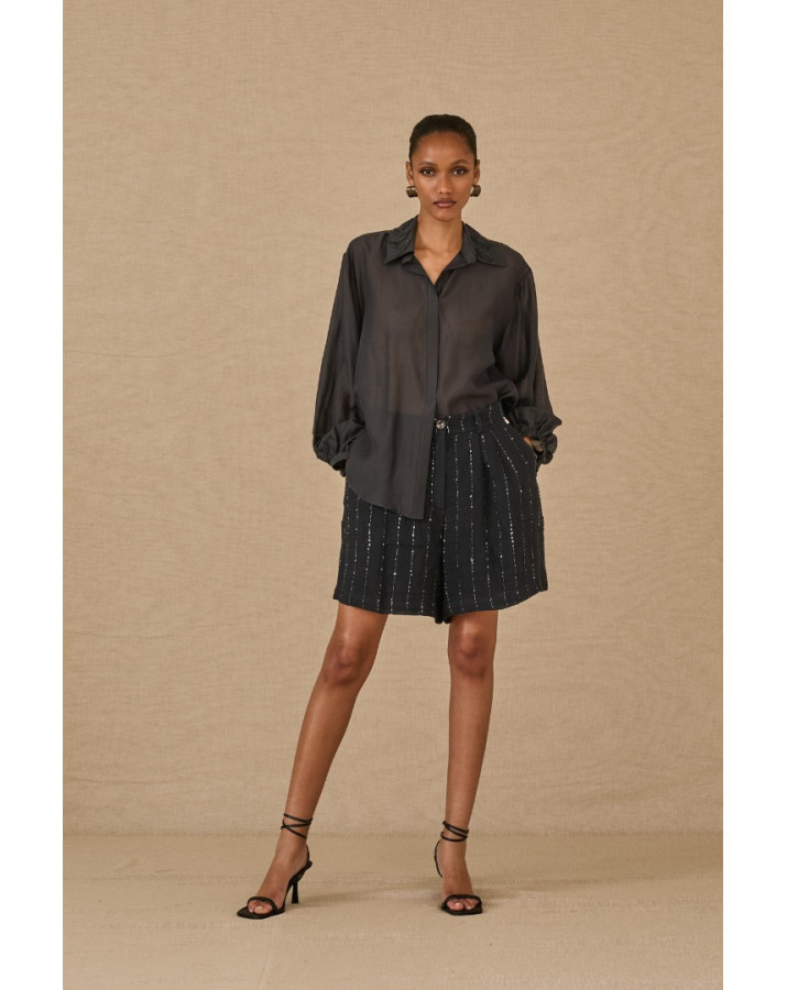 SOUVENIR ΗΜΙΔΙΑΦΑΝΟ ΜΑΥΡΟ ΠΟΥΚΑΜΙΣΟ ΜΕ ΛΕΠΤΟΜΕΡΙΕΣ ΣΤΟ ΓΙΑΚΑ T39R0130