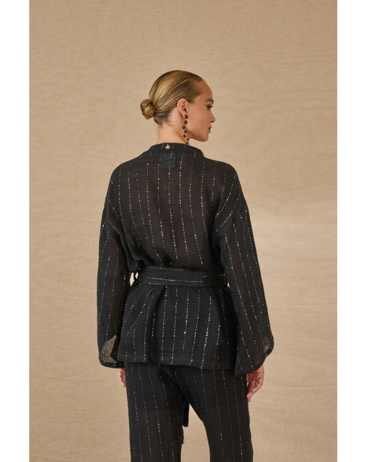 SOUVENIR ΜΑΥΡΟ ΚΙΜΟΝΟ ΜΕ ΑΣΗΜΙ ΡΙΓΕΣ S39M0391