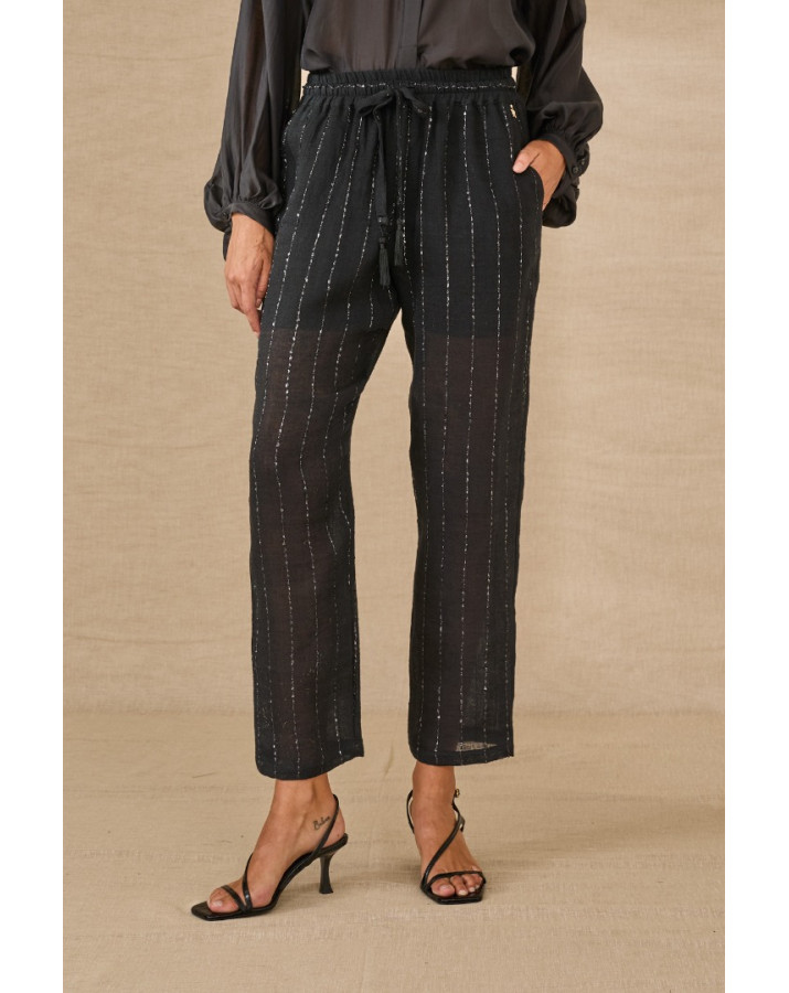 SOUVENIR ΜΑΥΡΟ ΠΑΝΤΕΛΟΝΙ ΜΕ ΑΣΗΜΙ ΡΙΓΕΣ S39M0392